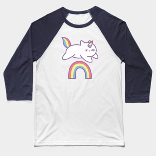 Poker Face Caticorn Baseball T-Shirt